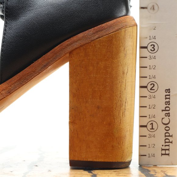 FIEL Anthropology Zip Back Heeled Sandal Women's 6 Black Leather - Picture 12 of 16